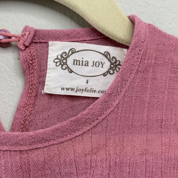MIA JOY Flowing Layered Top Girls 4 4T Lightweight Mauve Boho Hippy Girl Blouse - Picture 3 of 4